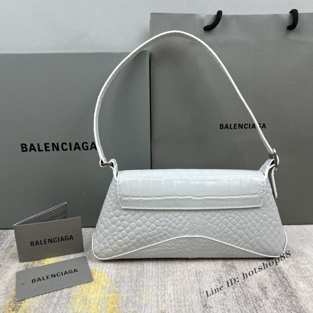 Balenciaga專櫃2022爆款XX系列腋下包 巴黎世家鱷魚白肩背女包 fyj1259